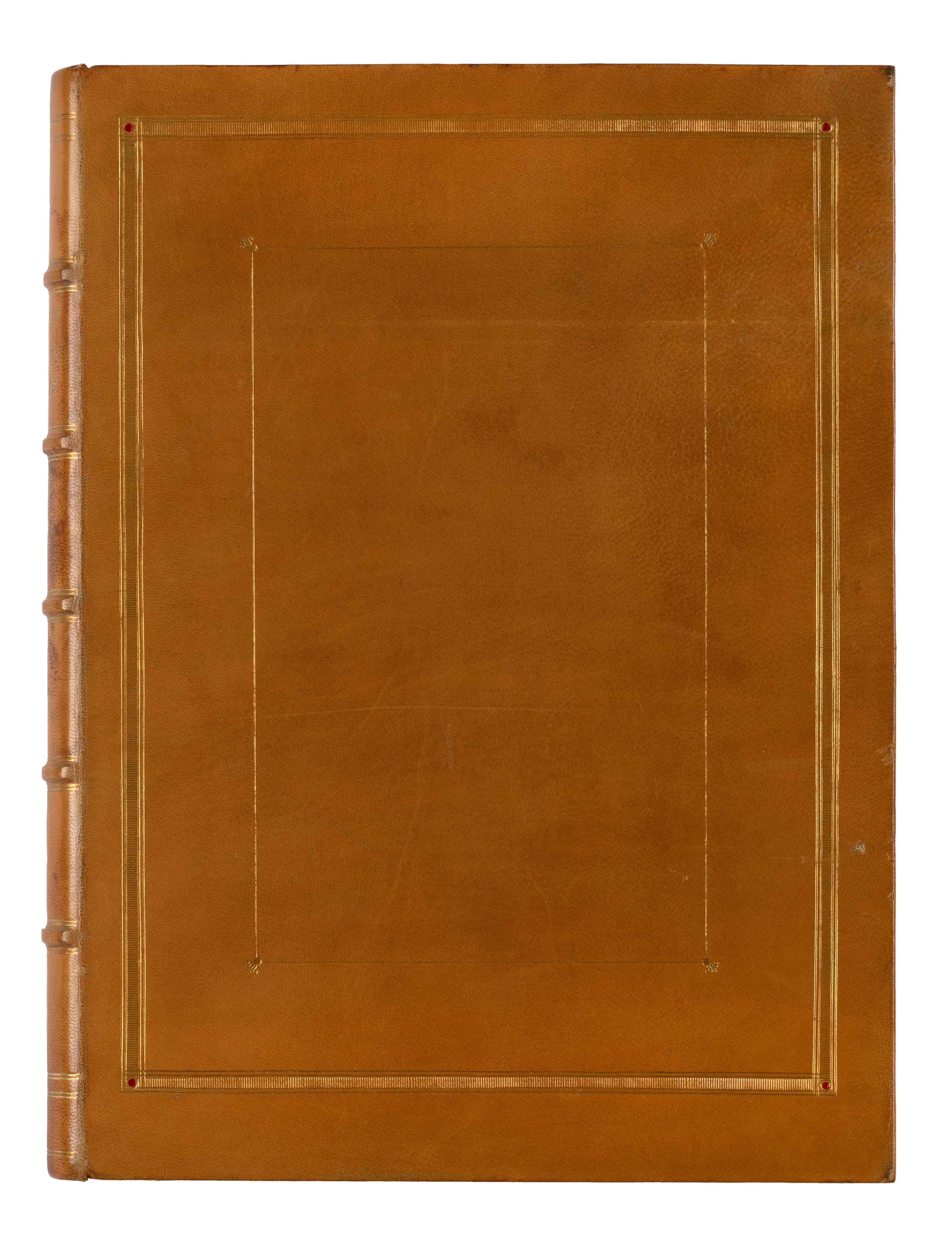 Brown leather cover of the book Monuments de l'Athos. Cover of the book Monuments de l'Athos