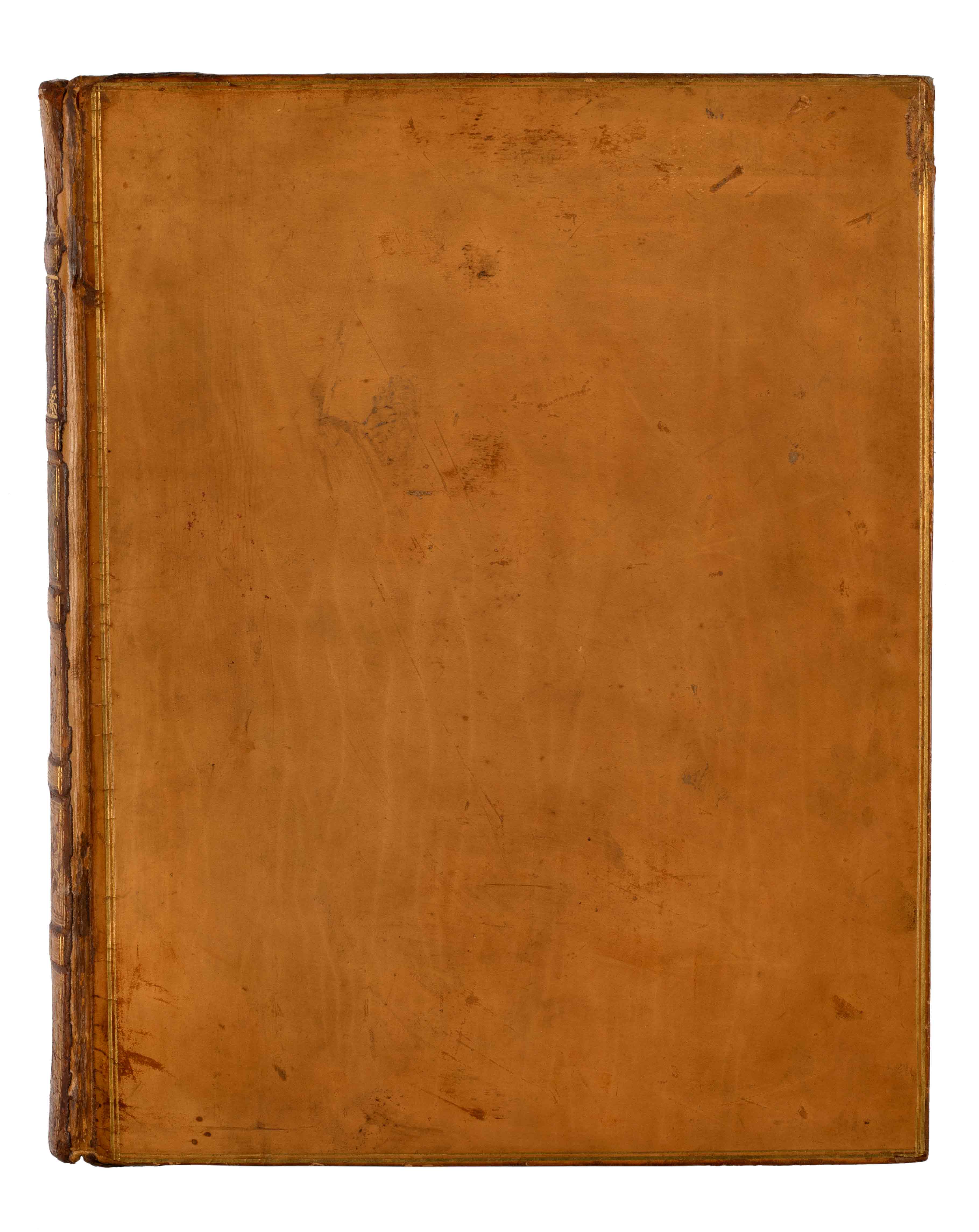 Brown leather cover of the book A classical and topographical tour through Greece.  Cover of the book A classical and topographical tour through Greece