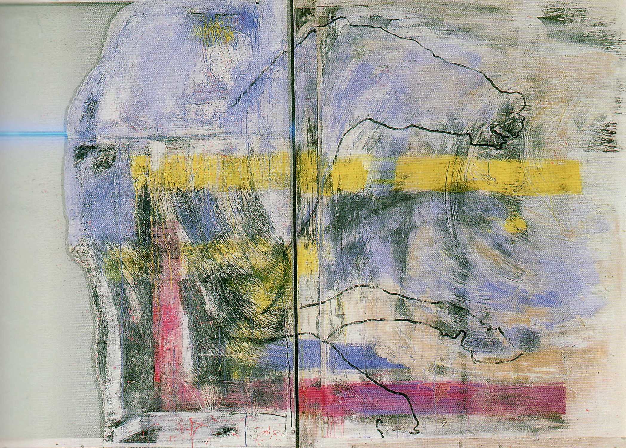 Κατασκευή από ζωγραφικό πίνακα με περίγραμμα αλόγου, ροζ, γαλάζιο, πράσινο και κίτρινο χρώμα, και γαλάζιο λαμπτήρα νέον. Κατασκευή από ζωγραφικό πίνακα με περίγραμμα αλόγου, ροζ, γαλάζιο, πράσινο και κίτρινο χρώμα, και γαλάζιο λαμπτήρα νέον.