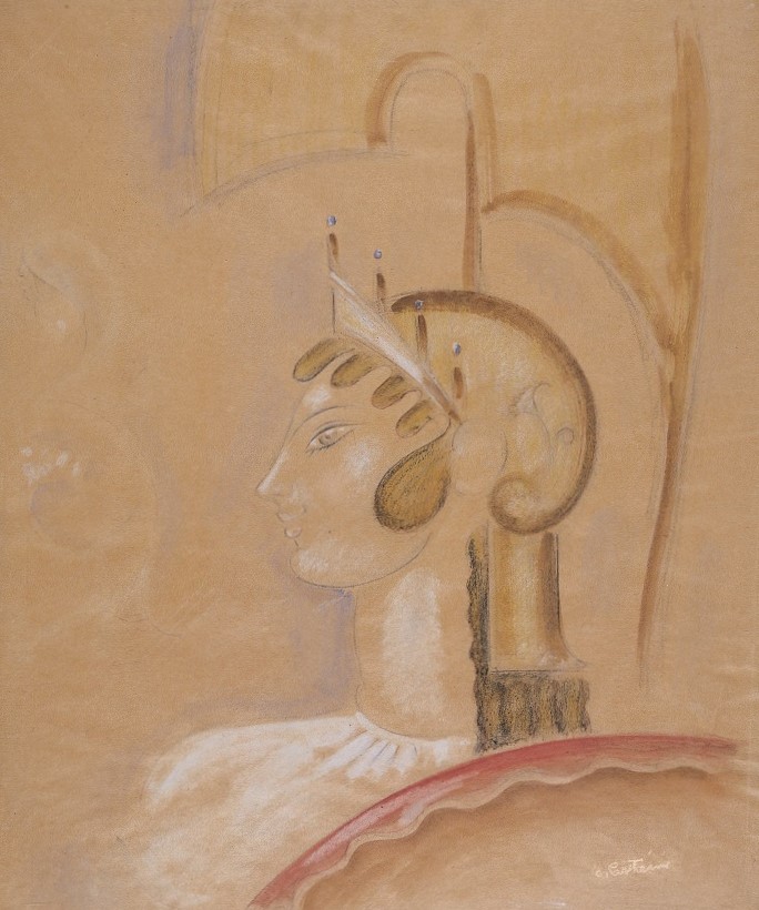 Η θεά Αθηνά σε προφίλ με περικεφαλαία και ασπίδα.  Η θεά Αθηνά σε προφίλ με περικεφαλαία και ασπίδα.