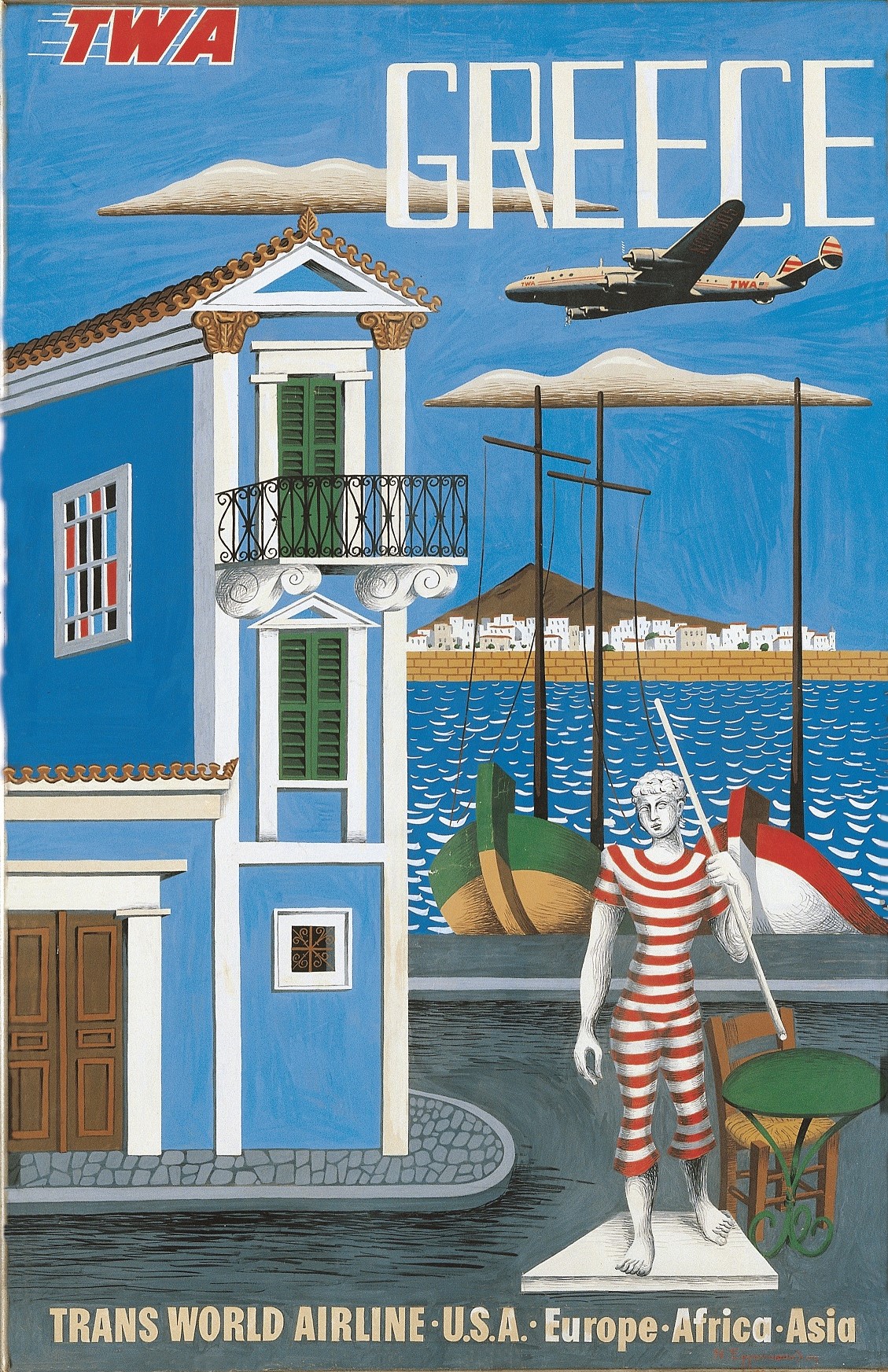 Mock-up for a TWA Poster, 1952, tempera and collage on paperboard