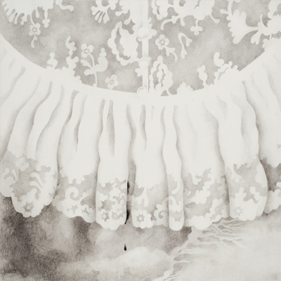 Λεπτομέρεια της ψηφιακής εκτύπωση σε άσπρο και μαύρο με φυτικά μοτίβα και δαντέλες. Λεπτομέρεια της ψηφιακής εκτύπωση σε άσπρο και μαύρο με φυτικά μοτίβα και δαντέλες.