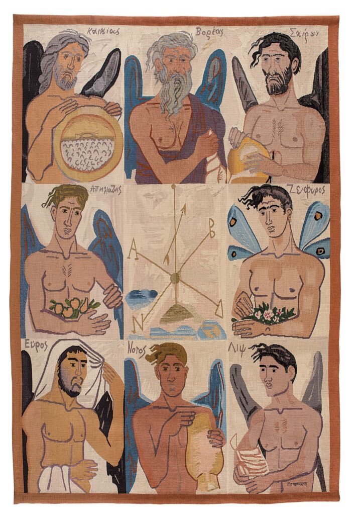 Yannis Tsarouchis, Winds, 1965, tapestry 184 x 108 cm Yannis Tsarouchis, Winds, 1965, tapestry 184 x 108 cm