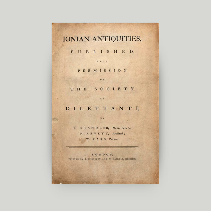 The book Ionian Antiquities – Society of Dilettanti The book Ionian Antiquities – Society of Dilettanti