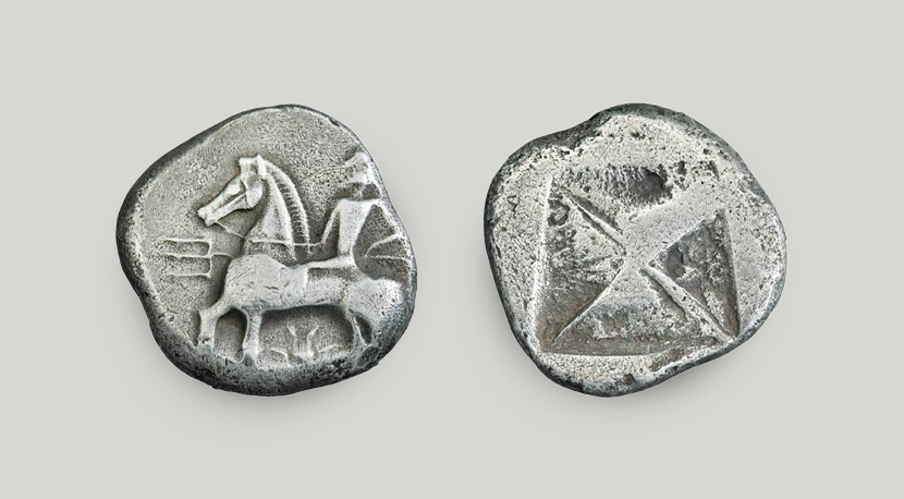 Silver tetradrachm, Potidaea 