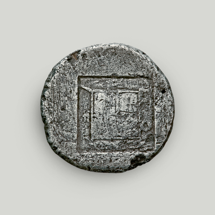 Reverse of silver tetradrachm of Alexander I of Macedon 