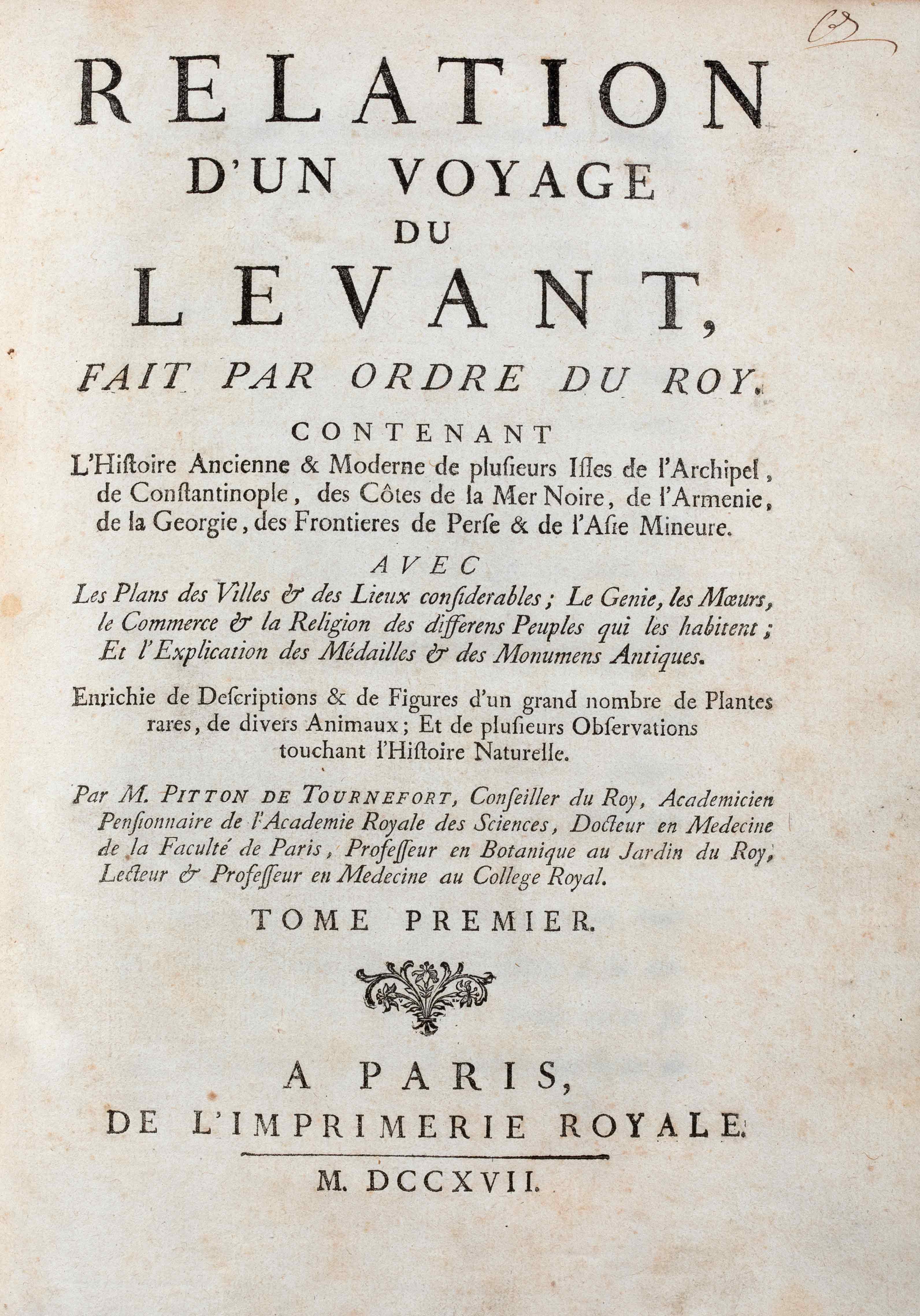 Page from Relation D’Un Voyage Du Levant 