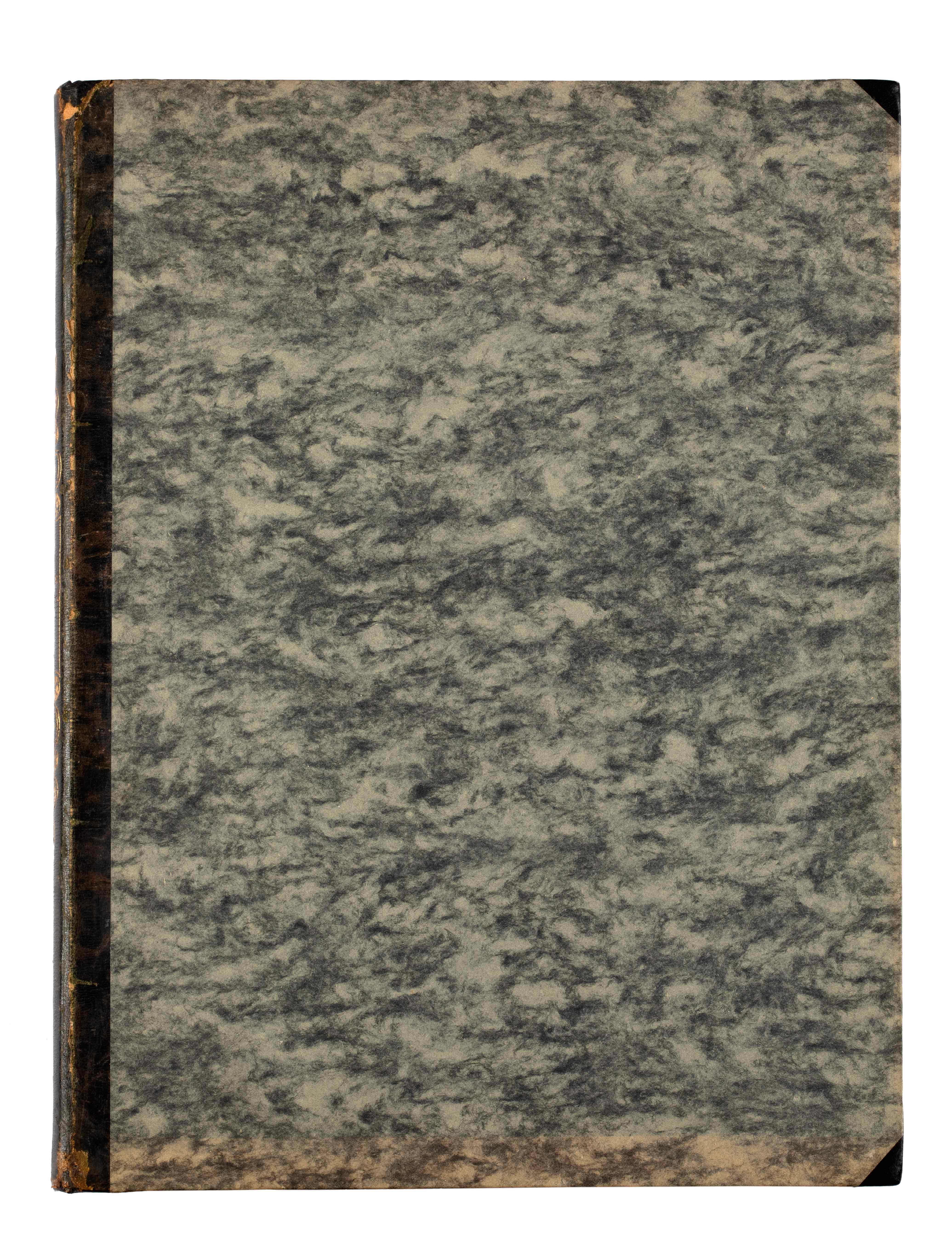 Grey, hardback cover of Volume 1 of the book La Grèce: vues pittoresques et topographiques. Cover of La Grèce: vues pittoresques et topographiques – Vol. 1