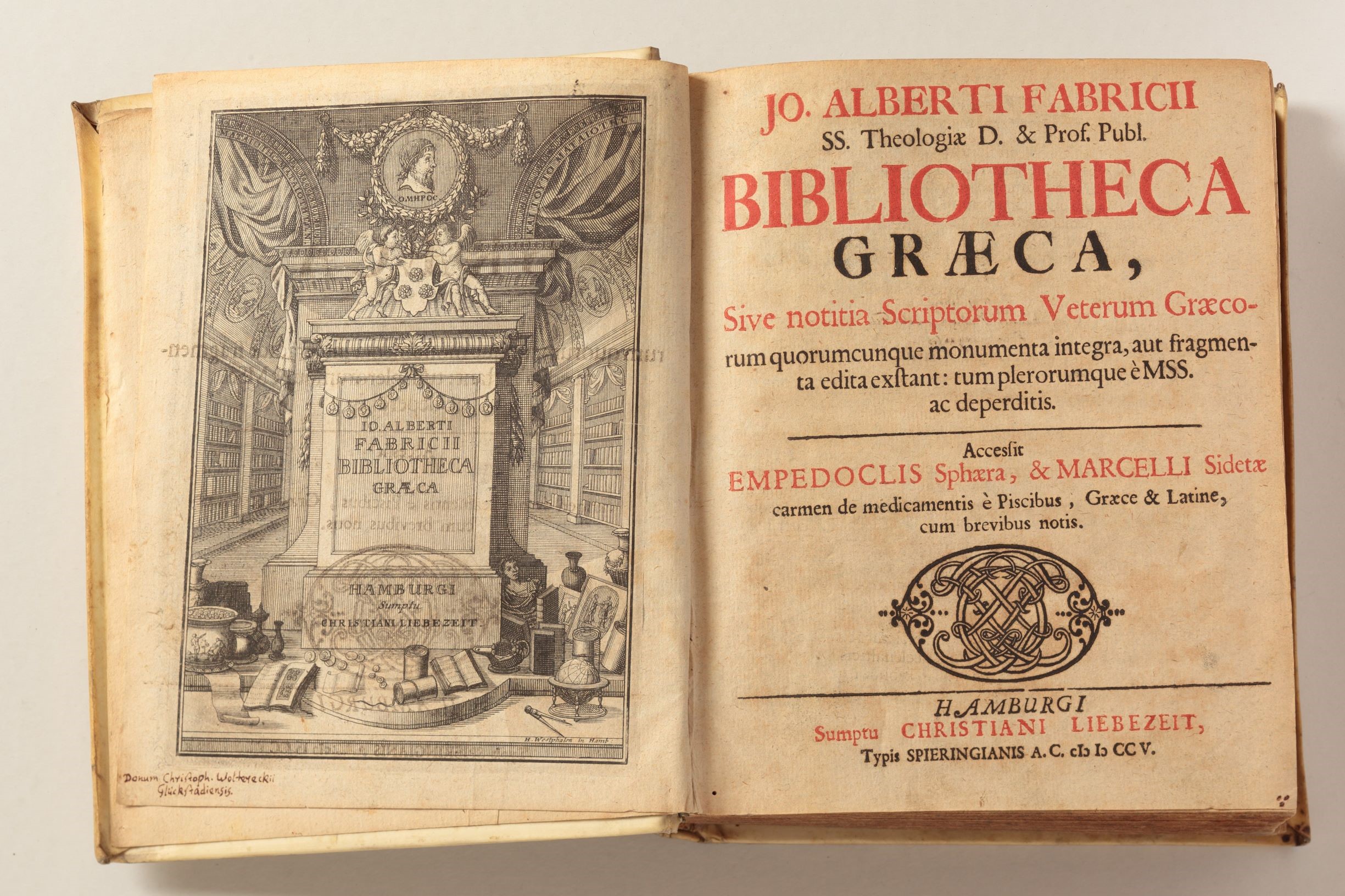 Σελίδες τίτλου του Bibliotheca Graeca 