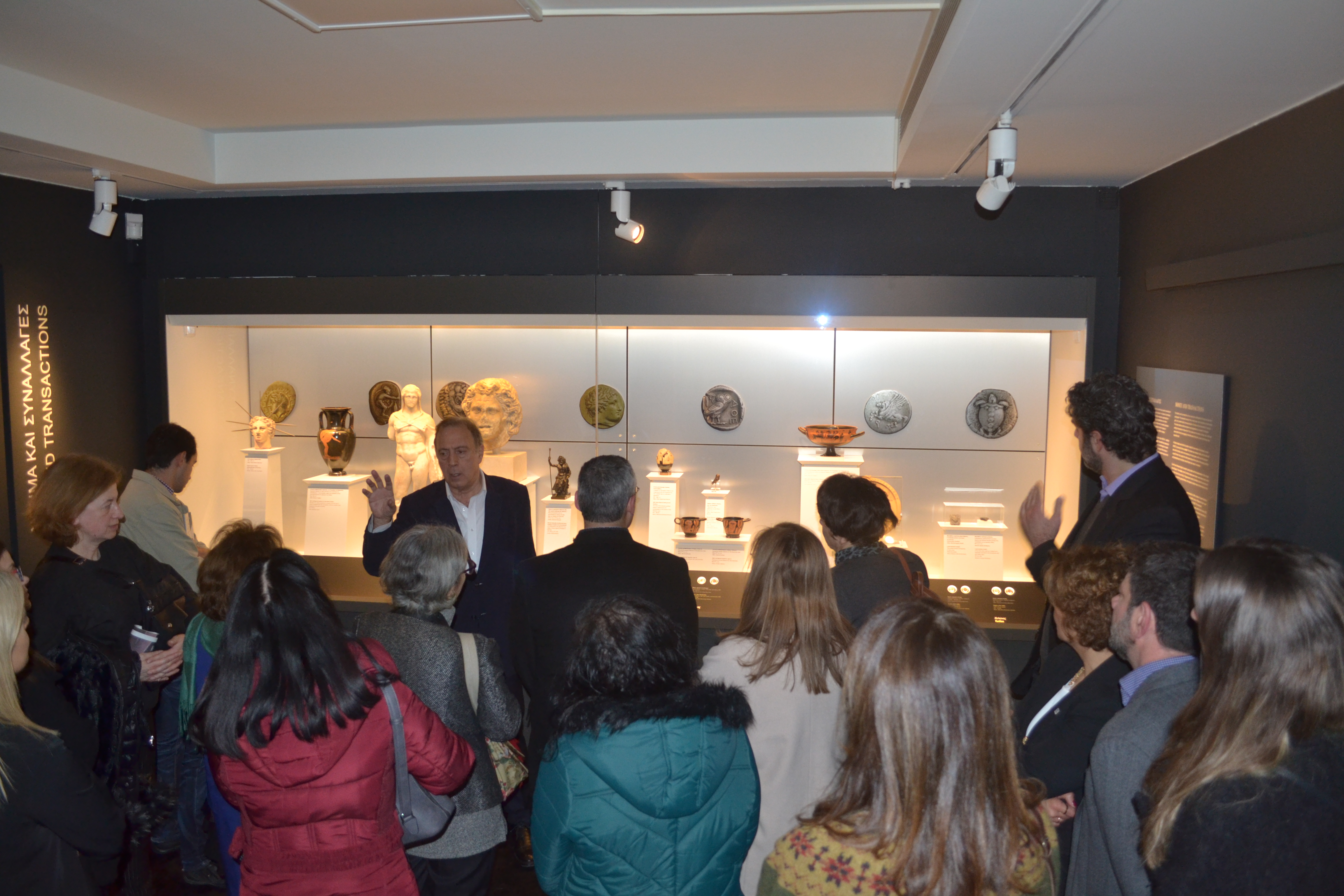 The curators conduct a tour of the exhibition Money. Tangible Symbols in Ancient Greece. Guided tour at the exhibition “Money. Tangible Symbols in Ancient Greece”